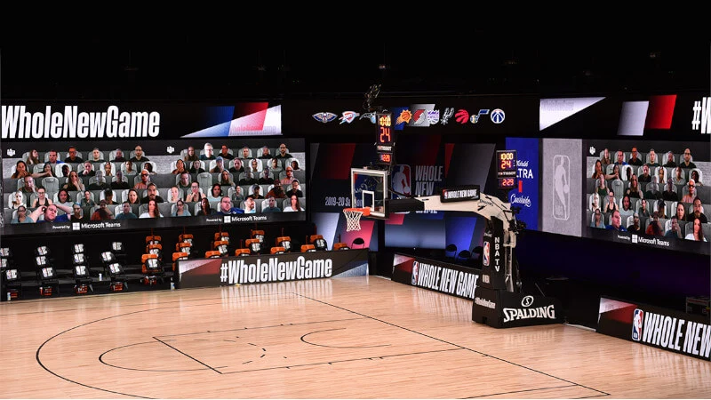 Microsoft Teams i wielkie ekrany zapewnią wirtualnych kibiców na meczach NBA