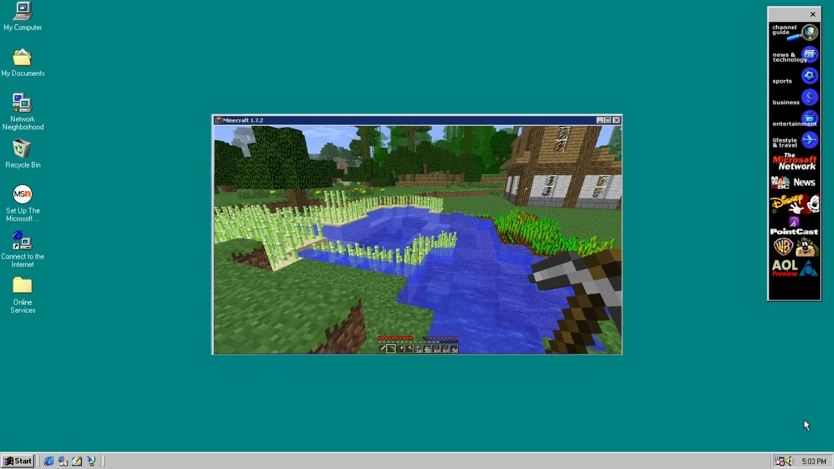 Znieś ze strychu swój stary komputer. Launcher Minecrafta właśnie został przeportowany na Windows 98