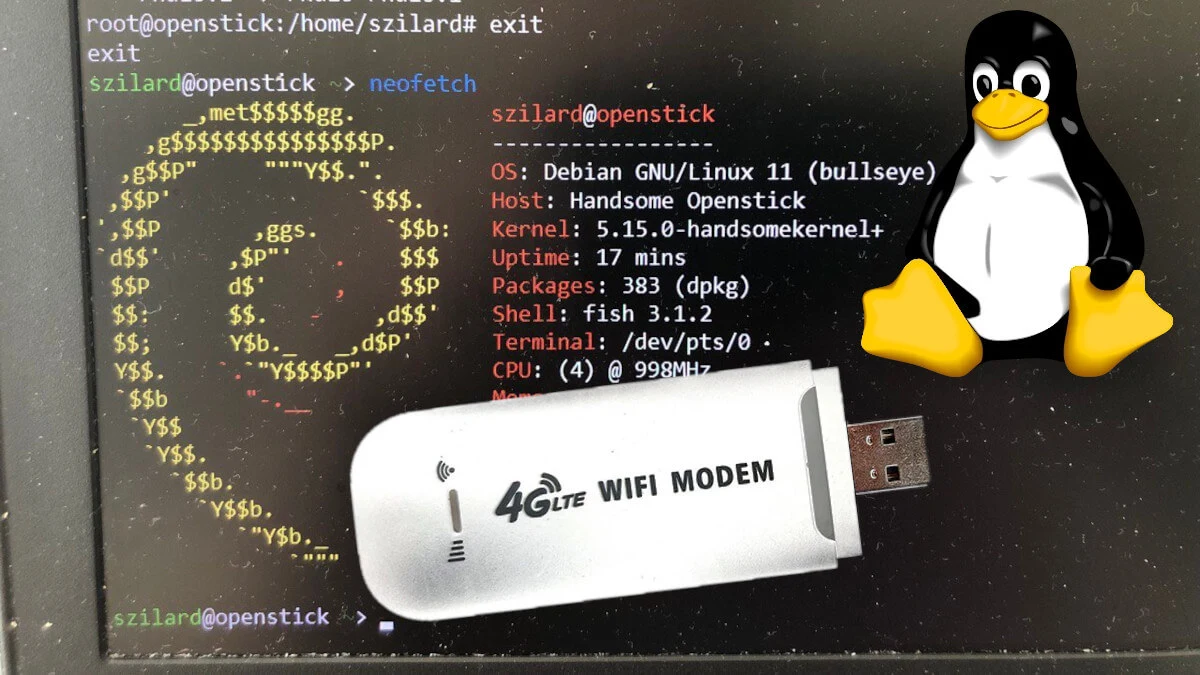 Zhakował modem USB LTE – zainstalował na nim Linuxa Debiana ze zdalnym dostępem