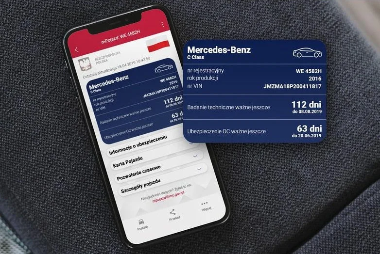 mPojazd już działa – dowód rejestracyjny i OC w smartfonie