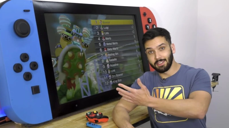 Przerobił telewizor na Nintendo Switch z joy-conami (wideo)