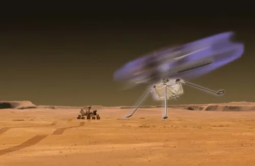 Marsjańskie helikoptery mogą świecić na fioletowo. Oto dlaczego