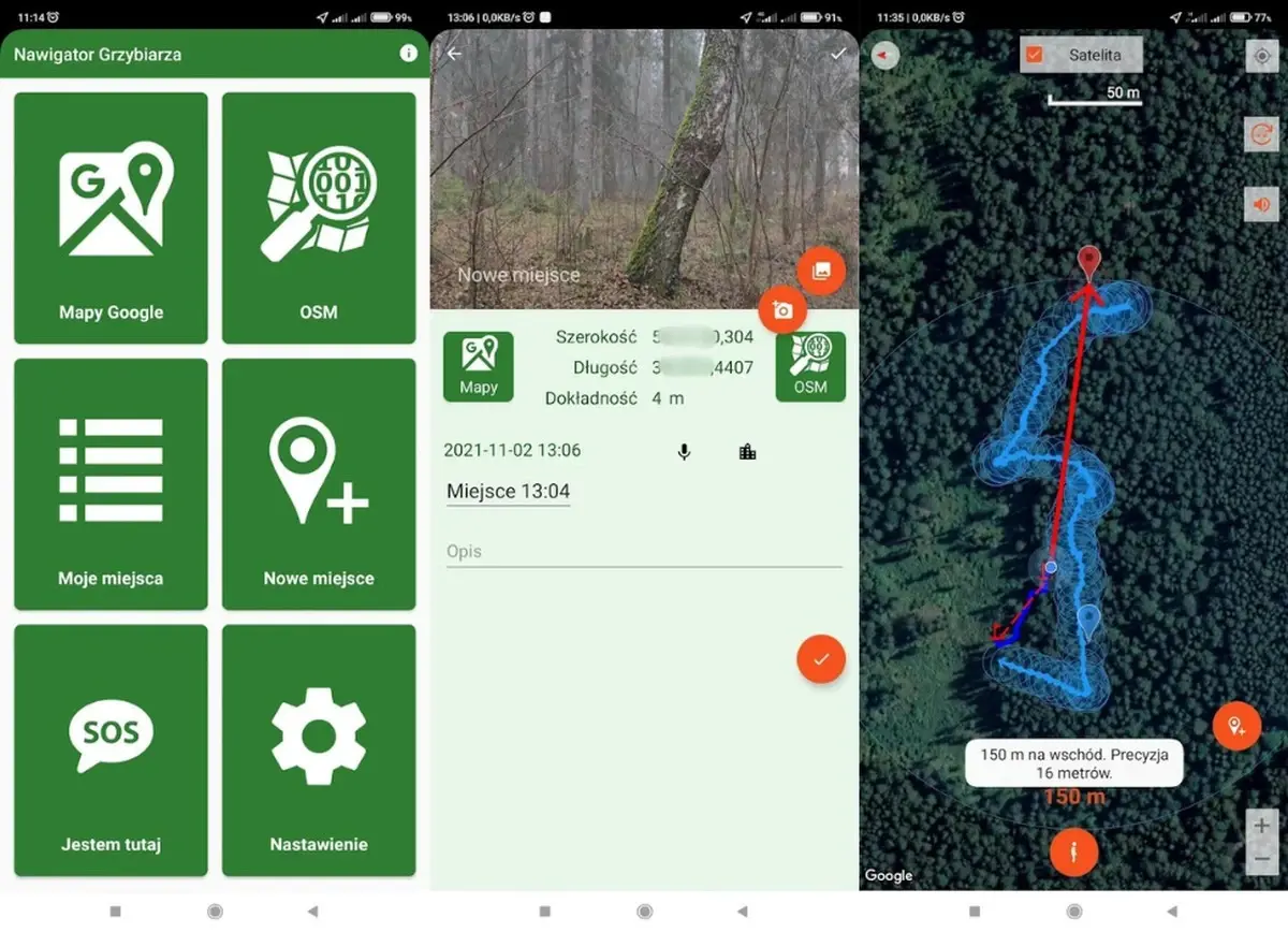 Aplikacja Nawigator Grzybiarza Lite