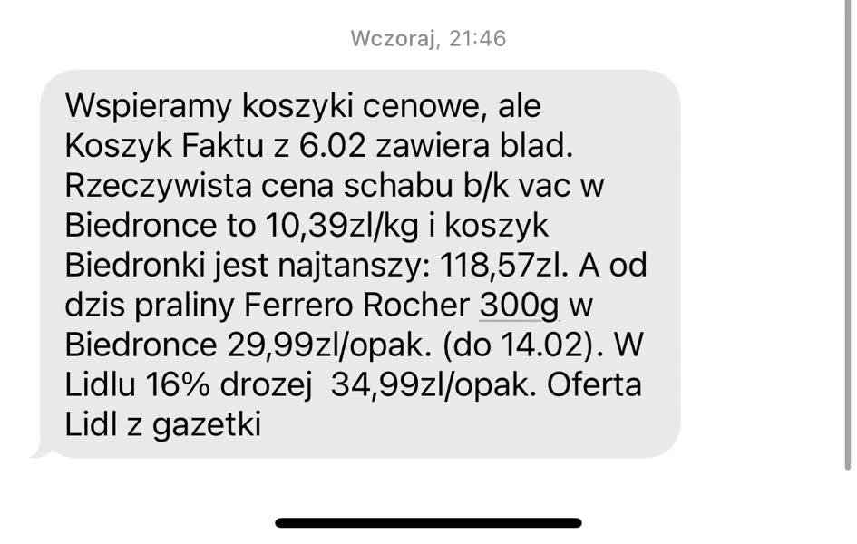 jak zablokować sms-y od Biedronki