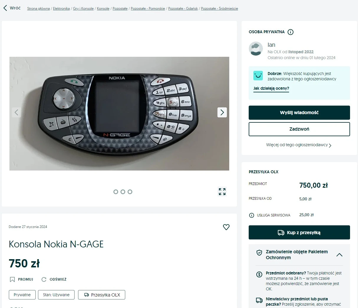 Nokia N-Gage na OLX stare telefony