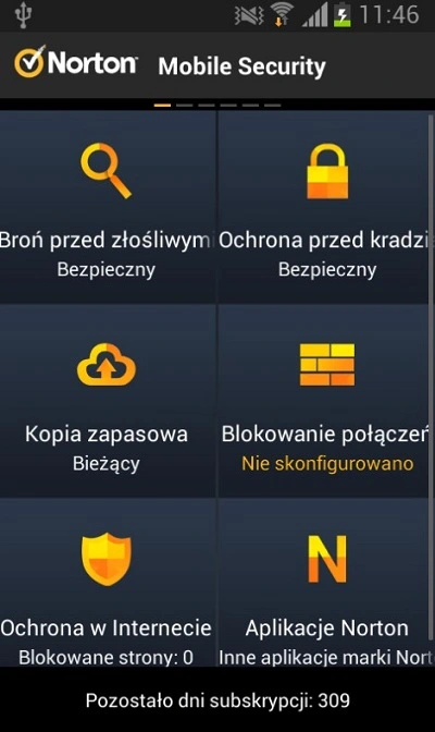 norton mobile security screen
