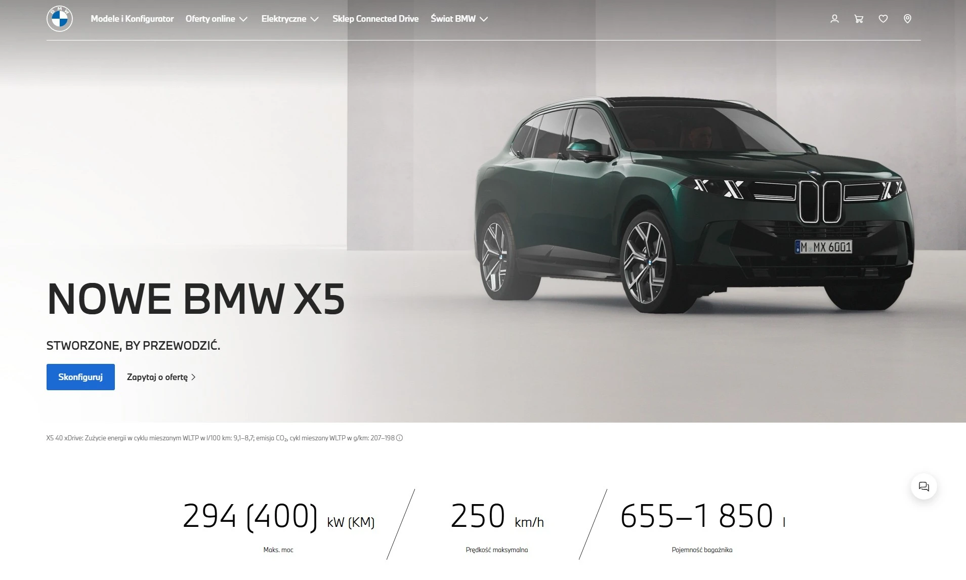Nowe BMW X5 (G65) oficjalnie. 845 km zasięgu i reflektory, które budzą emocje