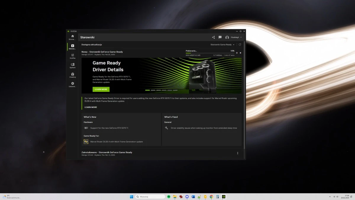 Nowe sterowniki NVIDIA 572.47. Jest też nowa karta, ale jej nie ma