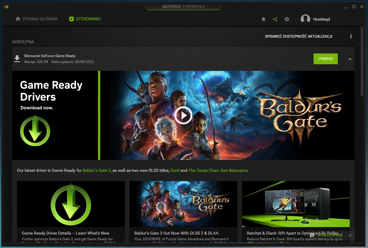 Nowy sterownik NVIDIA