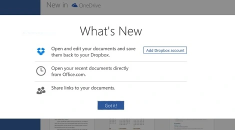 Office Online integruje się z Dropboxem
