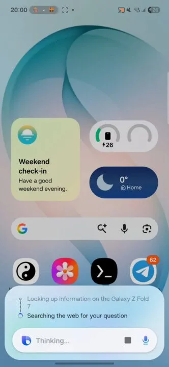 Bixby wyszukuje informacje i odpowiada na pytanie