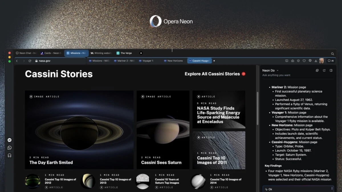 Opera Neon oficjalnie. Przeglądarka AI, za którą trzeba płacić