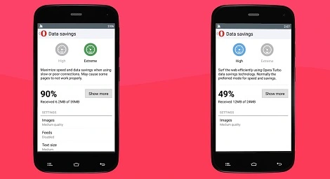 Opera Mini na Androida z ulepszonym trybem oszczędzania danych