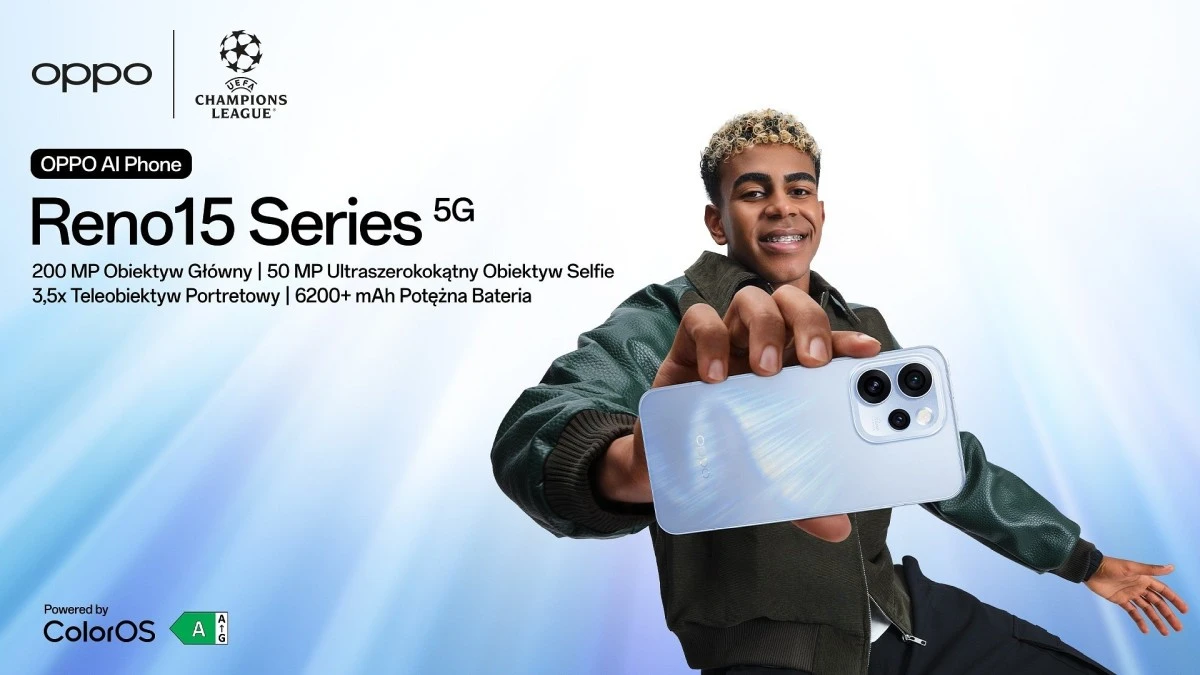 OPPO Reno15 oficjalnie w Polsce. Yamal promuje premierę z rabatem do 500 zł