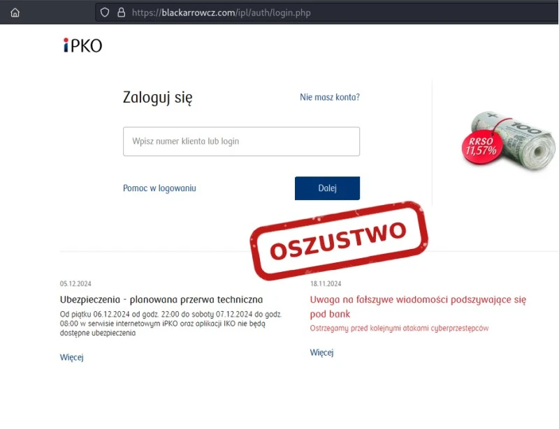 Oszustwo związane z PKO BP - na taką stronę kierują internautów cyberprzestępcy