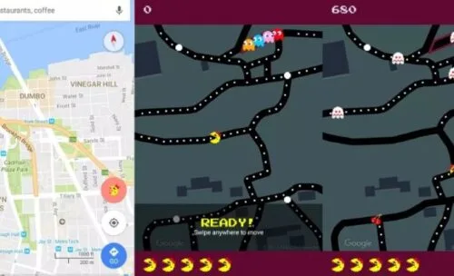 Pac-Man w Google Maps!