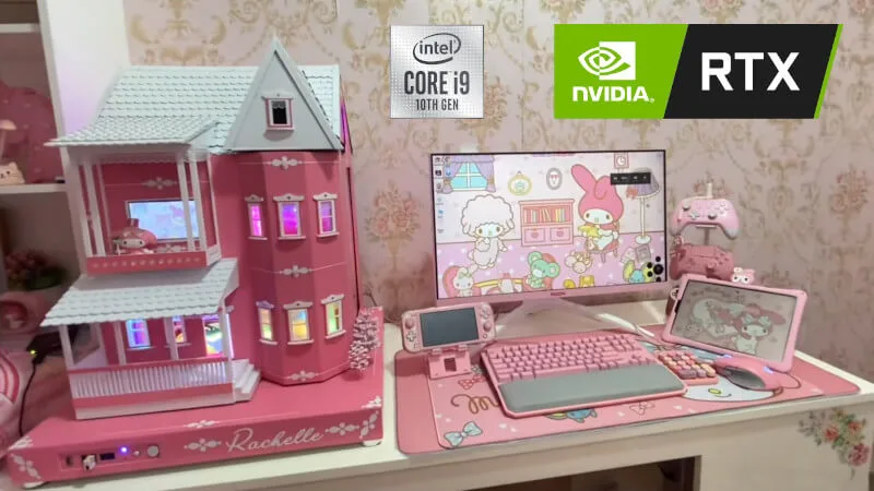 Cukierkowy domek dla lalek skrywa potężny PC z RTX 3070 i Intel Core i9