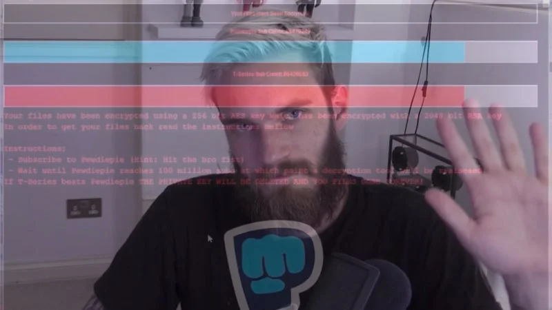 Wirus szyfruje dysk twardy do momentu, w którym PewDiePie przekroczy 100 milionów subskrypcji