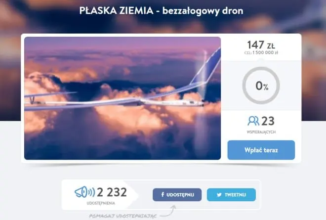 Polscy zwolennicy teorii płaskiej Ziemi zbierają pieniądze na drona. Chcą potwierdzić swoje przypuszczenia