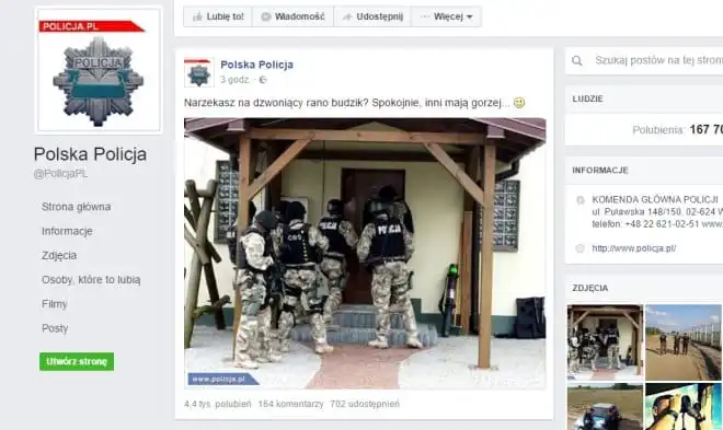 Polska policja wie, jak powinno się prowadzić Facebooka