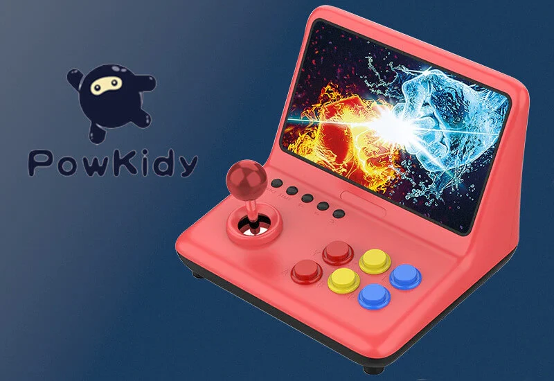 Konsola retro Powkiddy A12 jak przenośny automat arcade do gier