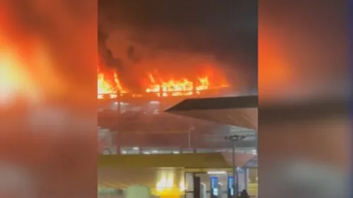 Nie elektryk a auto spalinowe wywołało wielki pożar przy lotnisku w Luton