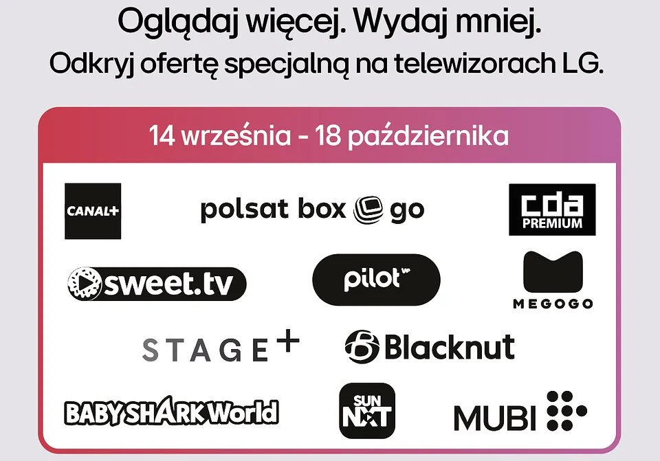 Masz telewizor LG? Oto sposób na zgarnięcie zniżki na popularne serwisy streamingowe