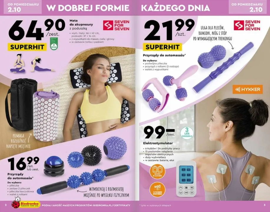 Akcesoria do ćwiczeń w Biedronce