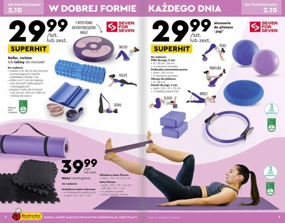 Akcesoria do ćwiczeń w Biedronce