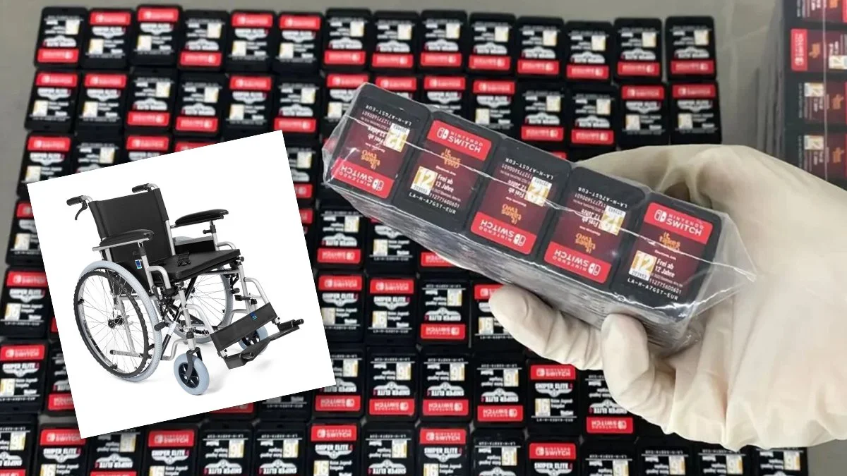 Próbowano przemycić 300 gier. Ukryto je w wózku inwalidzkim