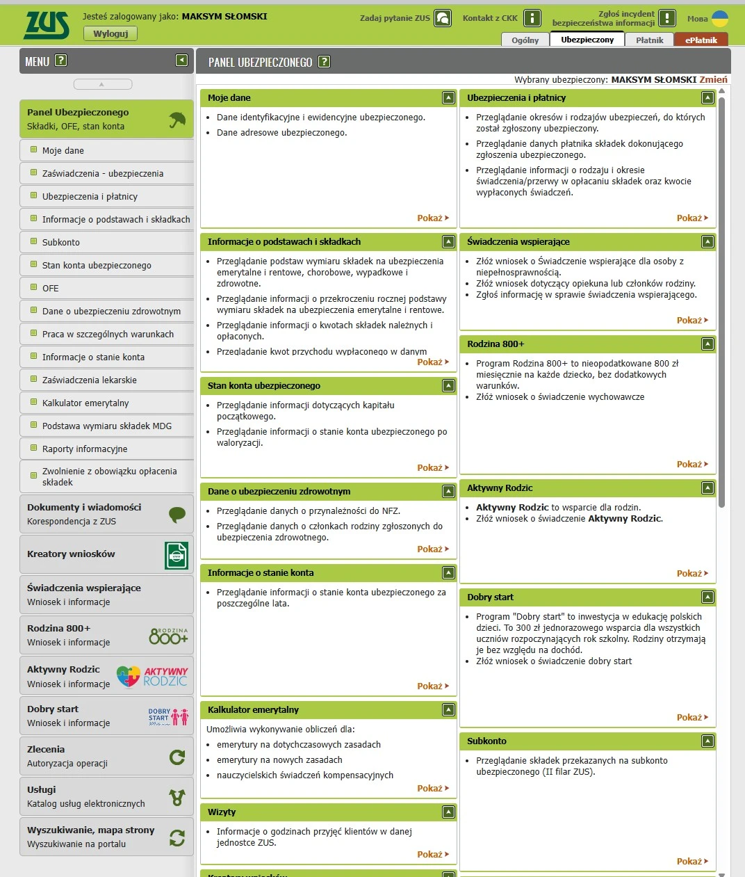 Wniosek online do ZUS o zaświadczenie o stażu pracy