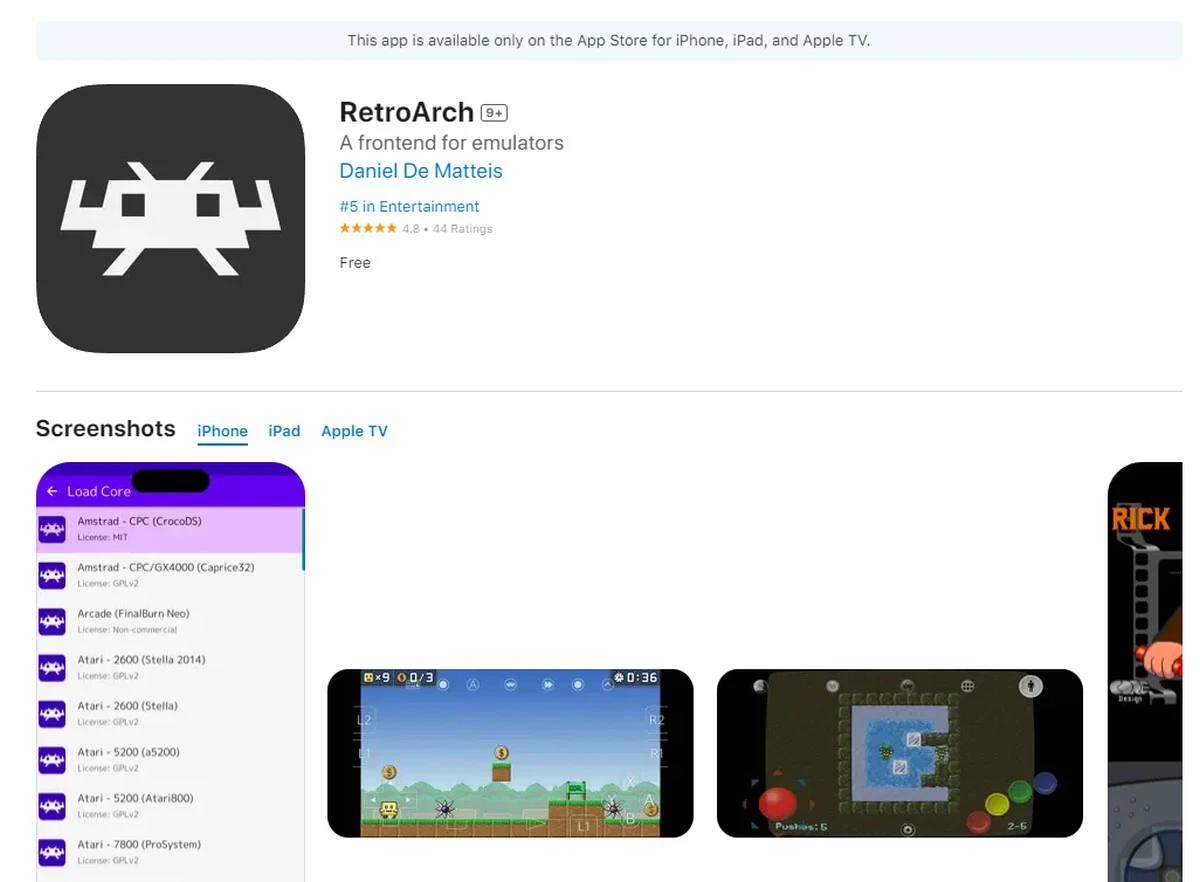 RetroArch w AppStore
