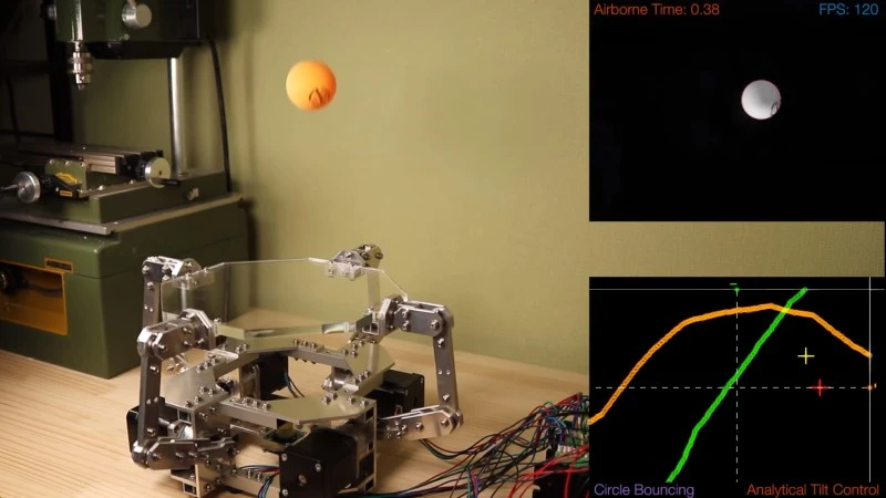 Niezwykła maszyna podbija piłeczkę ping-pongową z niebywałą precyzją (wideo)