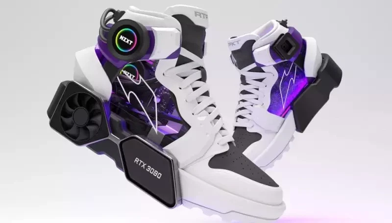 Te futurystyczne buty RTFKT imitują komputer z GeForce RTX 3080