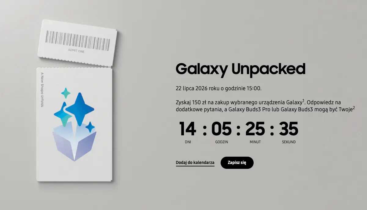 Wtedy zobaczymy nowe składaki. Samsung ujawnia datę Galaxy Unpacked