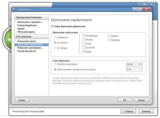 skanowanie planowane