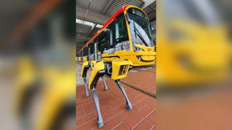 Robotyczny pies Spot przybył na casting do Tramwajów Warszawskich