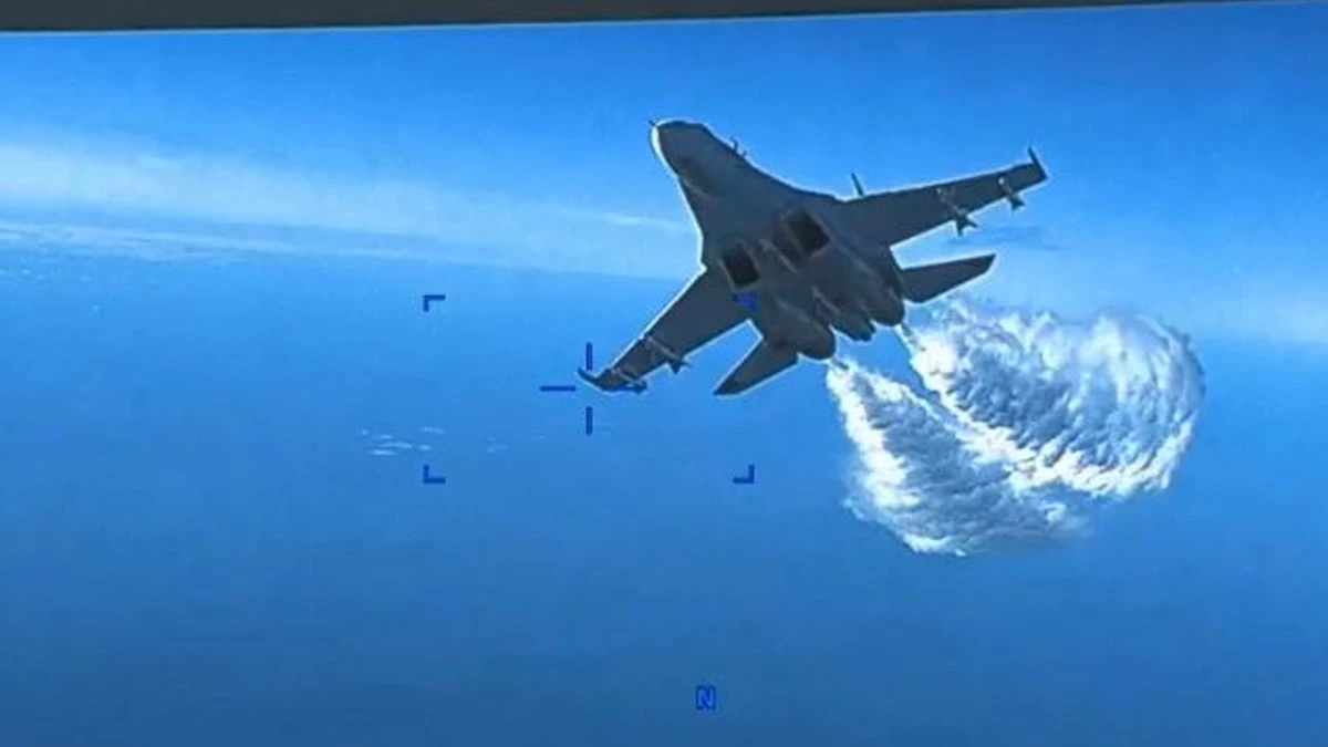 Amerykanie pokazali nagranie ze zderzenia rosyjskiego SU-27 i drona MQ-9 Reaper