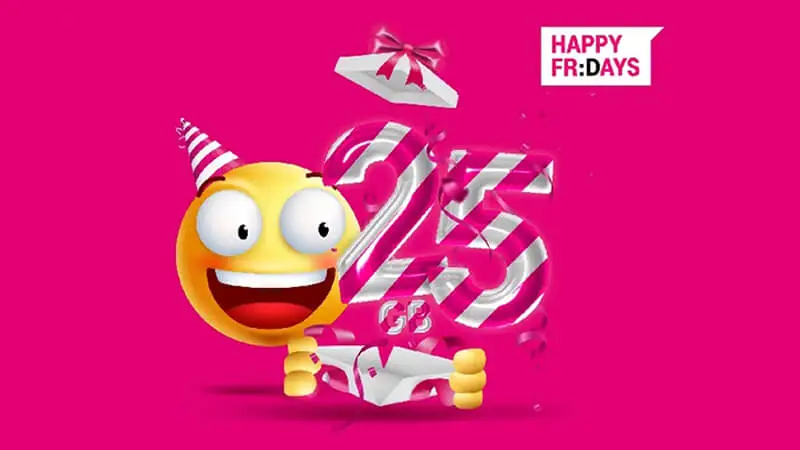 T-Mobile rozdaje 25 GB internetu z okazji swoich urodzin