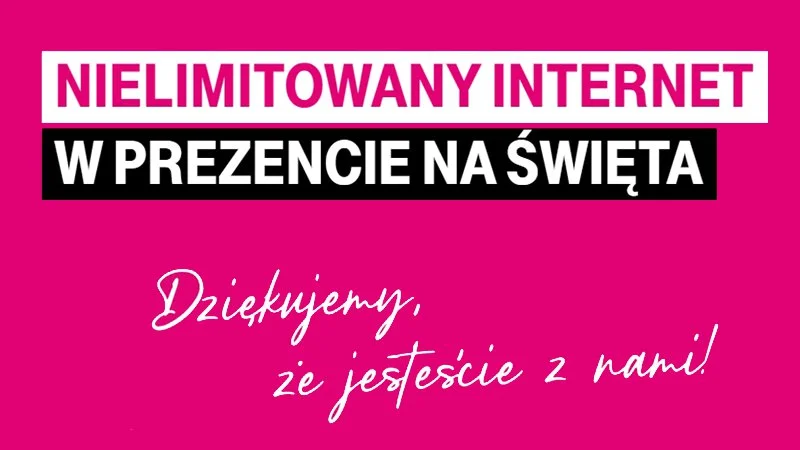 Nielimitowany Internet za darmo od T-Mobile. Operator rozdaje przedświąteczne prezenty