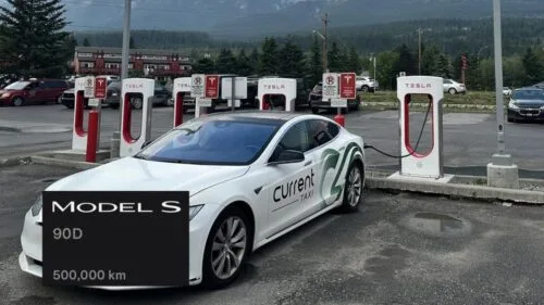 tesla model S taxi 500000 km