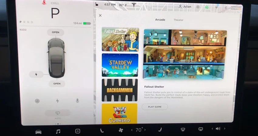 W Fallout Shelter zagracie teraz… na samochodzie Tesla