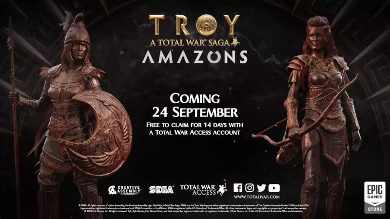 Dodatek Amazons do Total War Saga: Troy za darmo w Epic Games