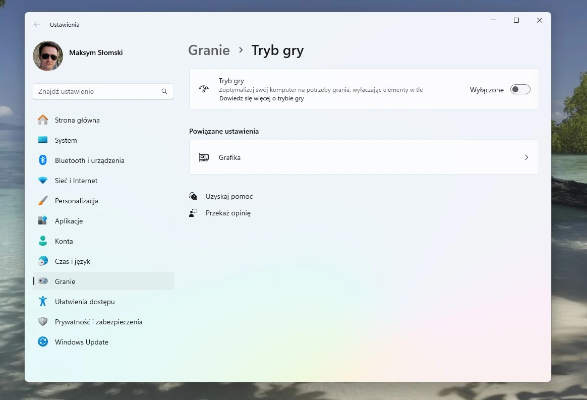 tryb gry windows 11