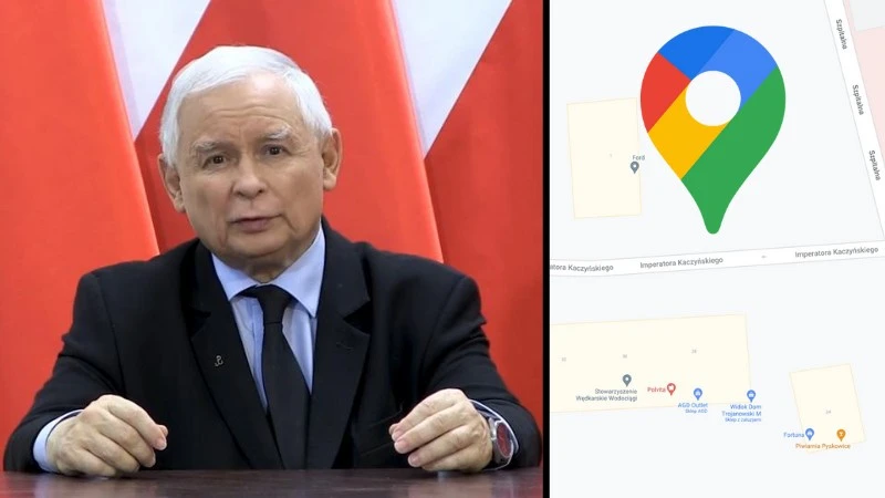 Ulica Imperatora Kaczyńskiego w Pyskowicach. Internauci zakpili z prezesa PiS