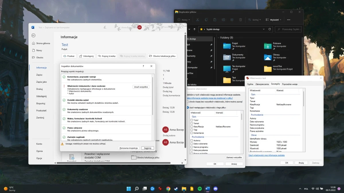Jak usunąć osobiste dane z plików w Windows 11?