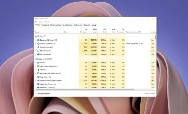 Windows 11 otrzyma odświeżony menedżer zadań