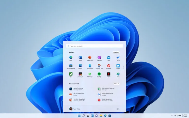 Fanowski koncept menu start Windows 11 wygląda lepiej niż projekt Microsoftu