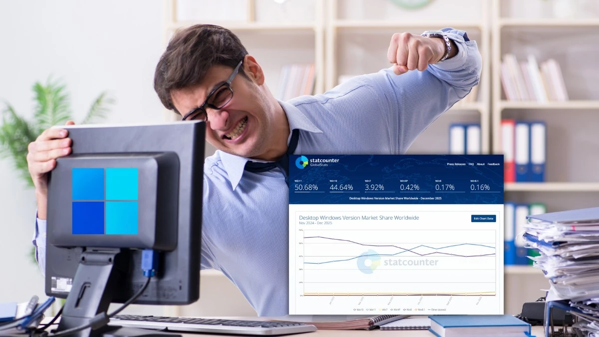 Zaskakujący zwrot: Windows 11 w odwrocie, Windows 10 odzyskuje udziały
