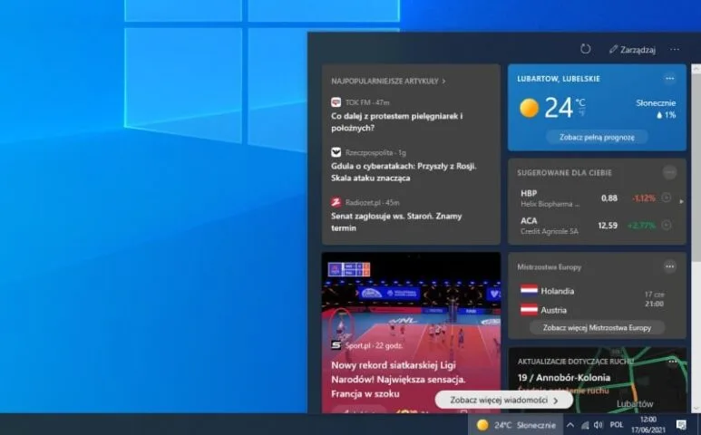 Microsoft naprawi rozmycie widżetu Wiadomości i zainteresowania w Windows 10